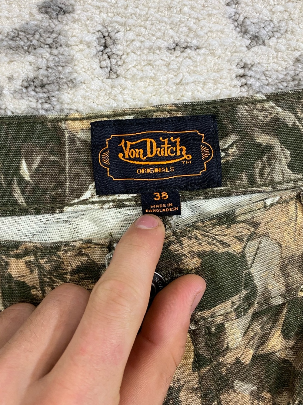 Von Dutch Camo Double Knee Carpenter Baggy Pants - Deadstock - Picture 7 of 12